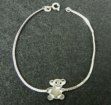 Braccialetto da donna placcato argento con ciondolo a forma di orsetto bracciale