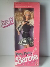 BARBIE MATTEL PARTY PRETTY 1990 SUPERSTAR BAMBOLA DOLL 5955 VINTAGE MALAYSIA BOX