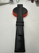 Pregiato cinturino in alligatore Nero Opaco MM20/18 punta quadra