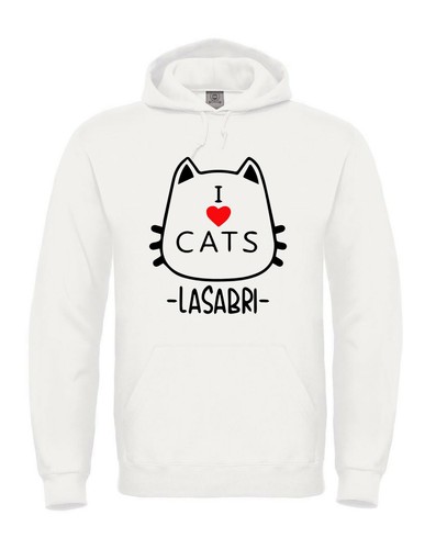 Felpa cappuccio love cats - felpa,