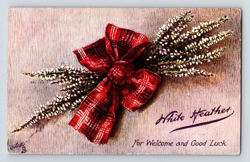 Greetings postcard a sprig - greetings, postcard: