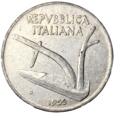 10 LIRE 1955 - ARATRO E SPIGHE