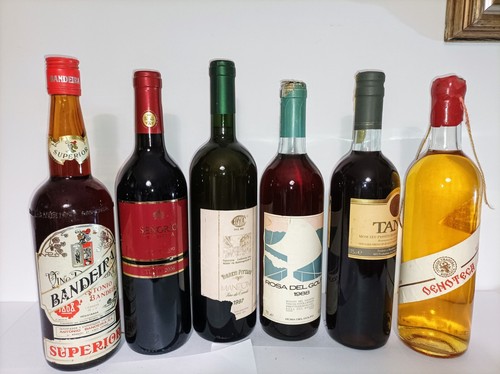 Sei vecchie bottiglie vini - vecchie,