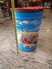 BIDONE LATTA PORTA GIOCATTOLI CAMERETTA VINTAGE ANNI 70 80