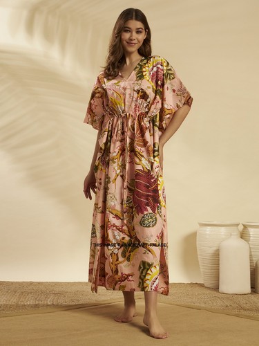Kaftan maxi donna cotone - maxi, in