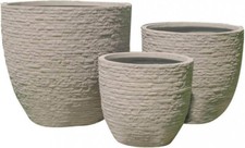 Set di 3 vasi in fibra di