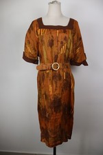 MARINA RINALDI VESTITO ABITO DONNA TG 17 WOMAN CASUAL VINTAGE DRESS CINTURA LINO