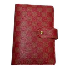 Taccuino in pelle PU A6 raccoglitore ad anelli pianificatore budget organizer copertura tasche rosso