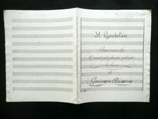 Spartito Manoscritto Il Gondoliere Barcarola G. Bisaccia Voce Baritono Autografo