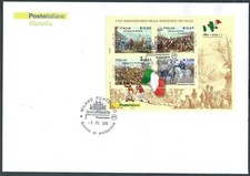 2010 ITALIA FDC POSTE ITALIANE FOGLIETTO SPEDIZIONE MILLE NO TIMBRO ARRIVO - BG