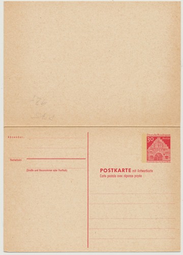Berlino 1966 intero postale