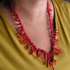 Collana Corallo Rosso Naturale Ramo Italia 5cm Esclusiva Elegante