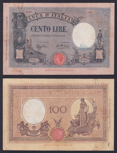 Banconota italia 100 lire - italia,