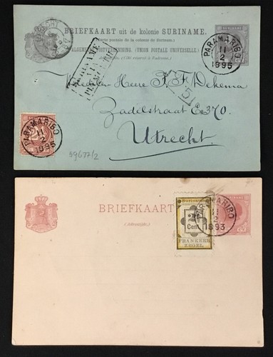 Suriname 1893 1895 x scheda - x,