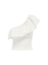 Top monospalla Only da donna, codice 15320339, in misto cotone, colore bianco.