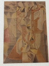 Andre masson disegno quadro su carta vecchia firmato timbrato vintage