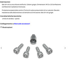 BULLONI RUOTA ANTIFURTO DACIA