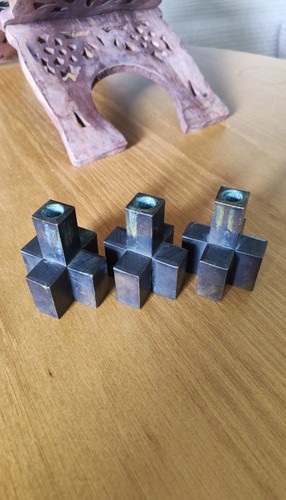 3er set brutalismus bronze - set,