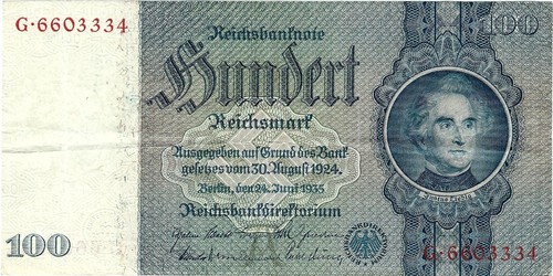 100 reichsmark 1935 berlino - 100,