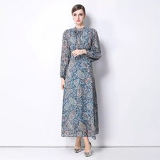 Vestito Donna Blu Marino Lungo