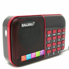 x Mini radio portatile radiolina FM lettore mp3 USB microSD BJL-180 + Batteria