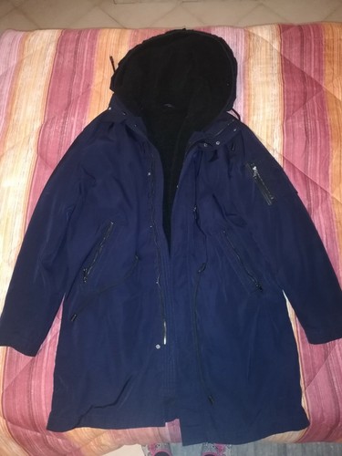 Parka blu zara con pelliccia - zara, (con