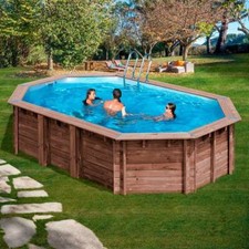 Piscina ovale legno bambù - piscina, in