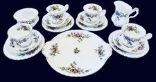 Servizio torta/dessert Royal Albert Moss Rose Bone China England - 15 pezzi totali