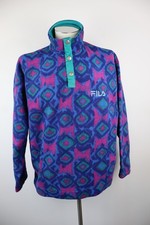 FILA POLARTEC FELPA CON BOTTONI UOMO TG 50 MAN SWEATSHIRT CASUAL VINTAGE PILE