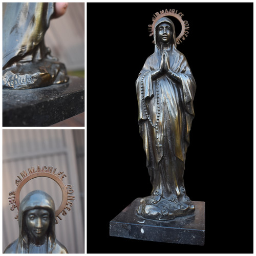 Antica statua firmata - , bronzo