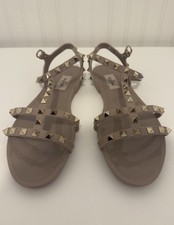 Valentino Garavani Rock Stud Nude Jelly Flat Sandal 40