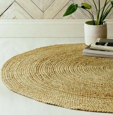 Tappeto rotondo naturale in iuta fatto a mano motivo intrecciato boho bio tappeti Fair Tapis