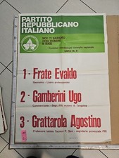 Manifesto Pri Partito Repubblicano 1980 Frate Gamberini Grattarola Tarquinia 