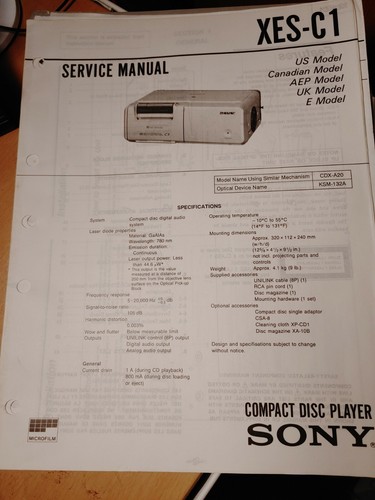 Sony manuale servizio - manuale,