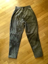 Pantaloni In Pelle Cristina Gavioli Anni ‘80 verde muschio pelle scamosciata