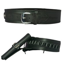 COWBOY Western cintura fondina pistola vera pelle nera e revolver cintura pistola