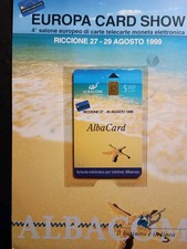 Scheda Telefonica Albacom+Folder "Europa Card Show - Riccione 99"