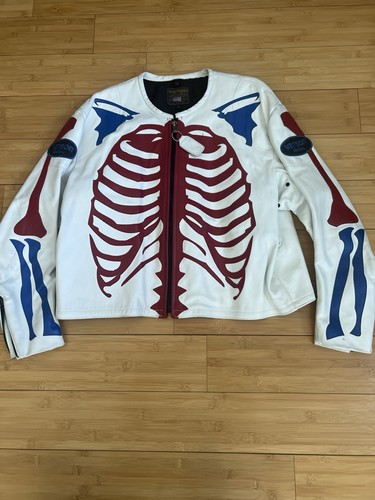 Giacca moto vanson pelle - pelle, ossa