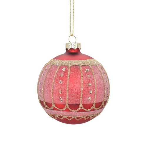 Pallina natale rossa - pallina, di