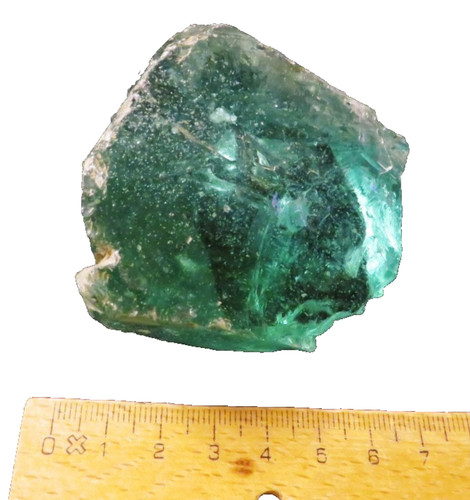 Pezzo vetro fuso verde - 1,