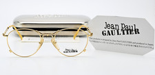 Occhiali Jean Paul Gaultier 55-2177 49-19 145 oro GP 90s Giappone in custodia metallo JPG