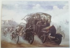 CARTOLINA 7° CENTRO AUTOMOBILISTICO REGGIMENTO GUERRA MILITARE MOTO CAMION