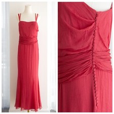 Abito Christian Dior By John Galliano anni 2000 rosa anguria increspato seta