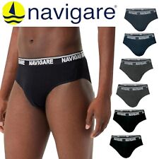 6 slip uomo NAVIGARE cotone bielastico elasticizzato mutande Blu Nero Grey 574E