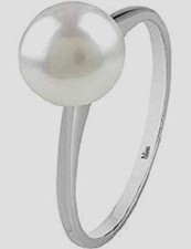 BLISS GIOIELLI, ANELLO CON PERLA 7MM ORO BIANCO 18KT MIS.14