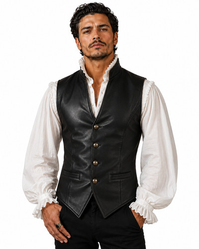 Gilet uomo pelle nero - uomo,