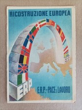 CARTOLINA RICOSTRUZIONE EUROPEA - E.R.P. = PACE e LAVORO
