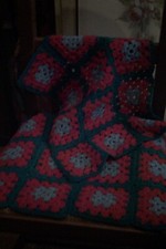 coppia coprisedia vintage  fatti a mano uncinetto in lana 58x42 cm