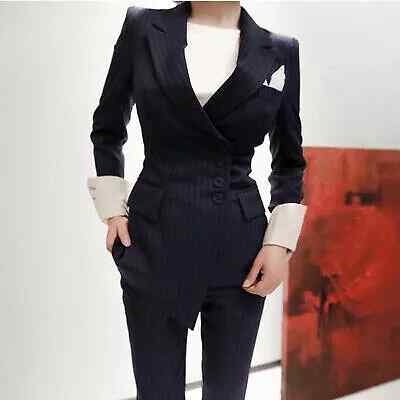 Tailleur completo blu gessato