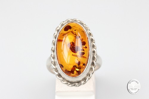 Anello argento con ambra - anello,
